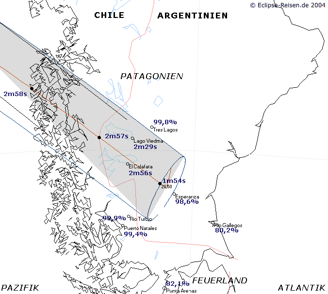 Finsterniszone ber Patagonien